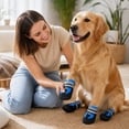 thumbnail image 6 of Dog Boots Non Slip Pet Paw Protectors Breathable Dog Shoes with Reflective Straps for Outdoor Walks Indoor Hardwood Floor Small Medium Large Dogs 4 Pack Black Red, 6 of 7