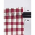 thumbnail image 6 of Plaid Red,Tier Curtains 36 Inch Length,Sheer Curtains for Bedroom Living Room Window Abstract Minimalistic Geometric Lattice Rod Pocket Drapes Kitchen Curtains Small Half Window 27.5"x36" 2 Panels, 6 of 7