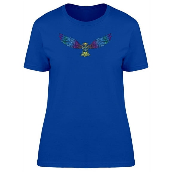 Amazing Boho Colorful Owl T-Shirt Women -Image by Shutterstock, Female Small