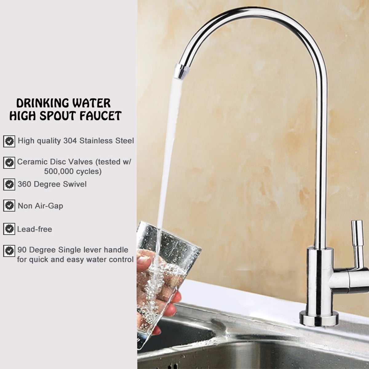 Home Garden Store 1 4 Stainless Steel Faucet Single Handle