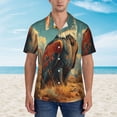 thumbnail image 4 of Daiia Western Desert Cactus Bald Eagle Hawaiian Shirt for Men Gentle Cotton Regular Short Sleeve Casual-XX-Large, 4 of 9