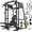 M4 2.0 Standard & Bench & 230 lbs Bumper Plate Set, variant on Mikolo Smith Machine, All-in-One Power Rack Cage with Adjustable Cable Crossover, Vertical Leg Press and Smith Bar with 1500 lbs Capacity Barbell Combo