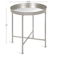 thumbnail image 2 of Kate and Laurel Celia Metal Foldable Round Accent Table, 18.25" x 18.25" x 22", Glass Surface and Silver Frame, Modern Minimalist Design and Detachable Magnetic Tabletop, 2 of 2