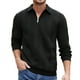 thumbnail image 2 of pstuiky manga larga de hombre, Blusa/camiseta informal elegante a rayas de manga larga con cuello, botones y cremallera para hombre camisetas de hombre xxl, 2 of 9