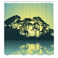 thumbnail image 3 of Ambesonne Abstract Shower Curtain, Forest Tree Landscape, 69"Wx70"L, Blue and Green, 3 of 5