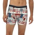 thumbnail image 2 of Men'S Boxer Briefs, Patchwork In Country Style Soft And Breathable Mens Underwear Boxer Briefs With Widen Waist, 2 of 2