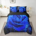 thumbnail image 2 of Homewish Romantic Valentine'S Day 7-Piece Bedding Comforter Set,Blue Rose Full Bedding Set,Chic Sparking Print Fitted Sheet Flat Sheet For Adult,Super Cozy Room Decor Reversible, 2 of 8
