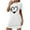 White, variant on Aofany Women's Plus Size Nightgown Short Sleeve Nightshirt Print Nightdress Loose Casual Sleepwear