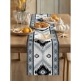 thumbnail image 3 of Brown Beige Boho Table Runner 70 Inches Long,Southwestern Ethnic Abstract Geometric Cotton Linen Table Runners Dresser Scarves,Fabric Tabletop Scarf Furniture Cover for Home Dinner Party 13"x70", 3 of 9