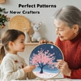 thumbnail image 5 of DIY Stamped Cross Stitch Kits Cherry Flower Tree under Blue Moonlight Easy for Beginners with Hoop 11CT Counted Embroidery Needlepoint Crafts Arts for Handmade Enthusiasts and Home Decor 30x30cm(1), 5 of 8