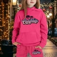 thumbnail image 2 of Zylarhe Girls Boys Sweatshirt Girls Outfits&Set Children Long Sleeve City Place Name Hoodie Top and Pants Set for Girls Hot Pink 6-7 Years, 2 of 4