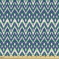 thumbnail image 2 of Ambesonne Ethnic Fabric by the Yard Upholstery, Traditional Chevron Print, 1 Yard, Dark Sky Blue Eggshell, 2 of 5