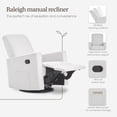 thumbnail image 6 of Evolur Raleigh Nursery Glider Recliner and Rocking Chair in Fog, 360° Swivel Motion, Multiple Recline Positions, Easy to Clean, FSC and Greenguard Gold Certified, 6 of 9