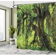 thumbnail image 5 of Ambesonne Tree Shower Curtain, Moss Jungle Wildlife, 69"Wx70"L, Green Brown, 5 of 5