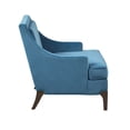 thumbnail image 3 of JERFIT Modern Blue Jacquard Accent Chair with Lumbar Pillow, Solid Wood Frame for Living Room, Bedroom, 3 of 10