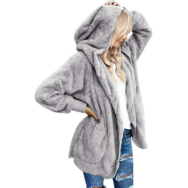 Hooded pocket top open cardigan
