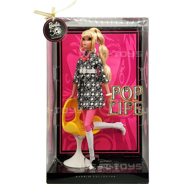 Pop Life Barbie Doll Blonde Pivotal Mod Gold Label 2008 Pop Life Barbie Doll Blonde Pivotal Mod Gold Label 2008