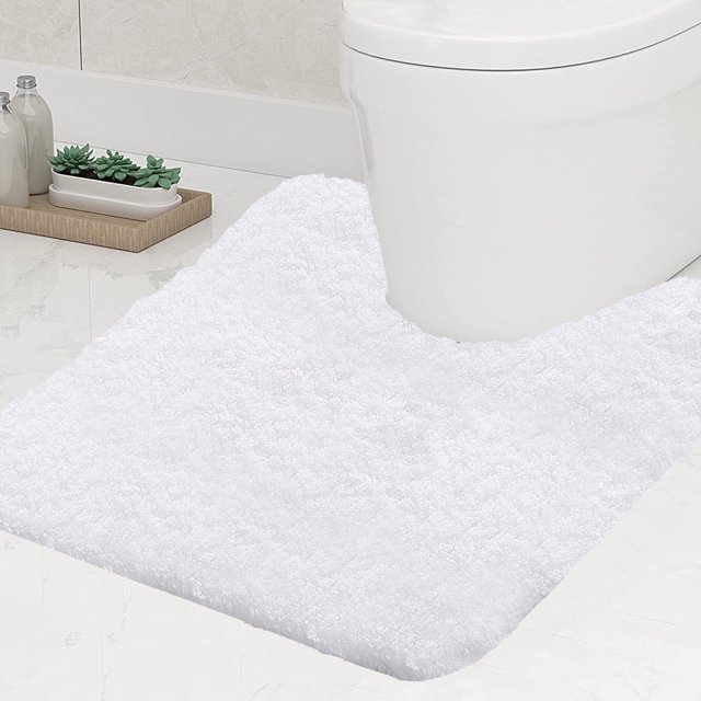 Alfombras de baño antideslizantes con contorno, de microfibra, lavables, grandes, en forma de U, absorbentes y peludas, para ducha, 50 x 60 cm