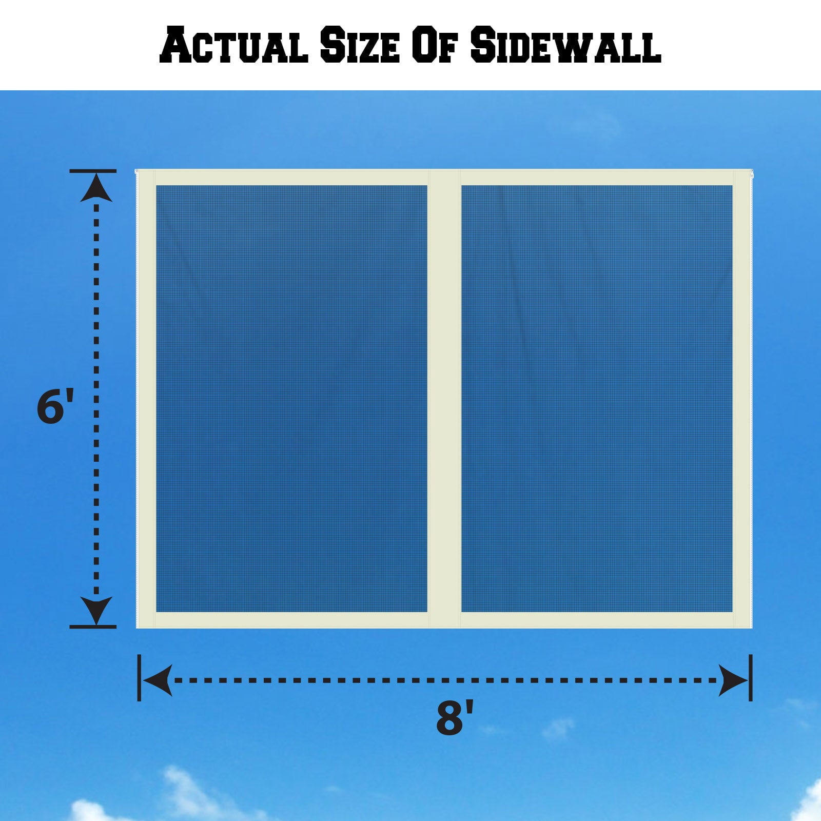 SOLAXO 8'Wx6'H Canopy Replacement Sidewalls Mosquito Netting Screen Walls for 8x8 FT Gazeb, 4 Pack, Ecru