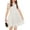White, variant on Arshiner Girls Dress Contrast Mesh Fluffy Ruffle Sleeve Crew Neck Special Summer Church Classic Dress