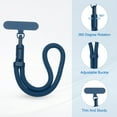 thumbnail image 3 of Uxcell Sangle Universelle pour Poignet, Lot de 2 Sangle de Téléphone Réglable en Polyester avec Patch en Acier Inoxydable Lanière Multifonctionnelle pour Cellulaire pour la Plupart des Téléphone Intelligent, Bleu, 3 of 5