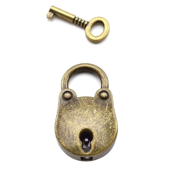 Vintage Style Mini Bear Lock with Key set for Retro-inspired Luggage & Case