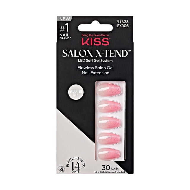 KISS Salon X-tend LED Soft Gel System, Detox, Medium Coffin