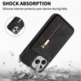 thumbnail image 2 of SaniMore for iPhone 15 Pro 6.1" 2023 Back Case with Zipper Card Pokcet Flip Wallet/Kickstand Shock Absorption Anti-fall Retro PU Leather Wear-resistant Shell for iPhone 15 Pro, Black, 2 of 7