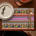 thumbnail image 5 of Rustic Nordic Style Boho Chic Flax Placemats Set of 4, 12x18 Inch Vintage Tribal Artistic Earthy Ethnic Patterns, Washable Style Table Mats for Dining Table, 5 of 6