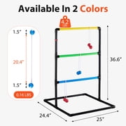 Sweetcrispy Ladder Ball Game Set Portable Ladder Toss for Backyard Tailgates Campsites and Family Fun, Black