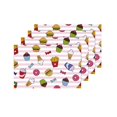 thumbnail image 4 of MKHERT Funny Fast Food On Stripes Franch Fries Ice Cream Cake Donut and Hamburger Placemats Table Mats for Dining Room Kitchen Table Decoration 12x18 inch,Set of 4, 4 of 4