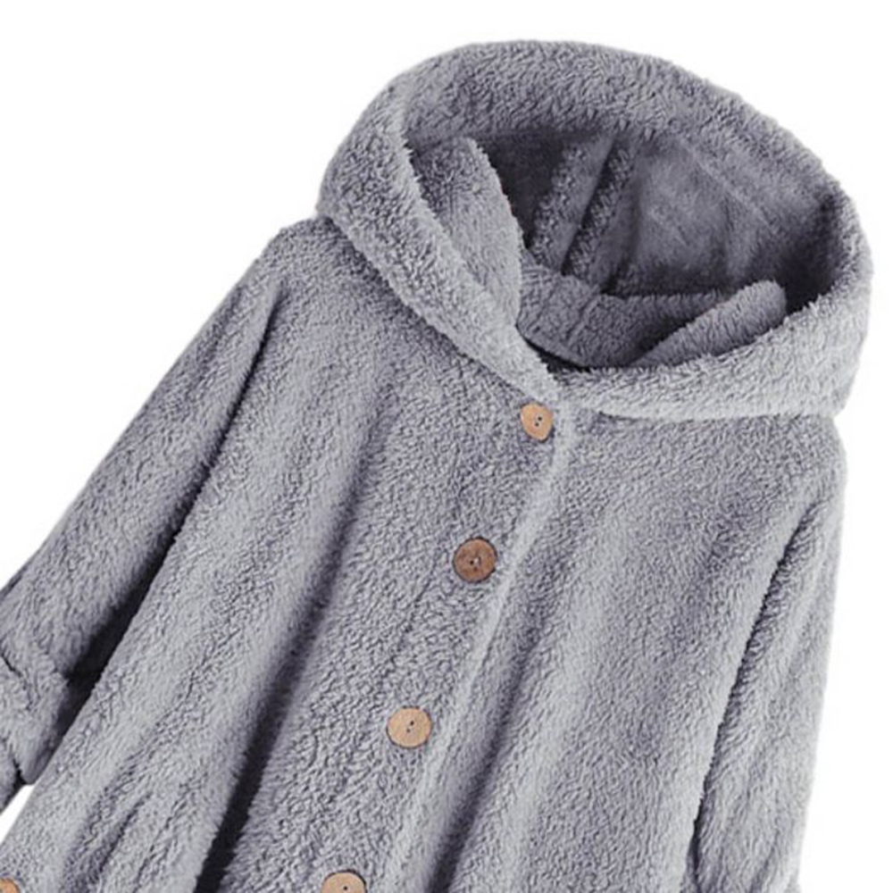 Promotion!Women Fleece Hoodie Sweatshirt Pullover Jacket Coat Plush Hooded Coat Long Sleeve Fuzzy Fleece Overcoat - image 4 of 9