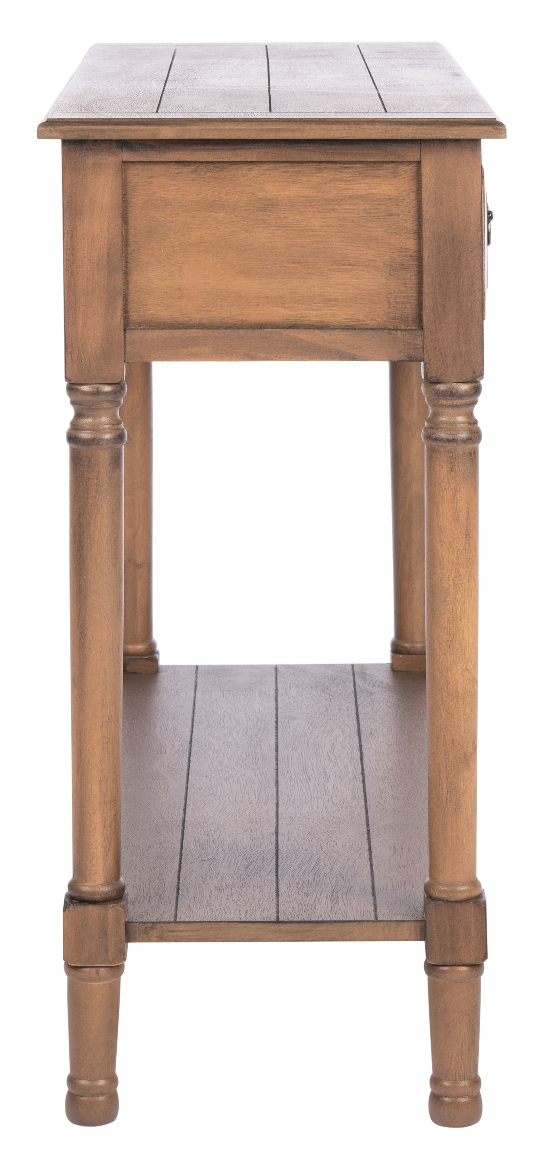 SAFAVIEH Primrose French 2-Drawer Brown Wood Rectangle Console Table (35.5 in. W x 13 in. D x 29.5 in. H)