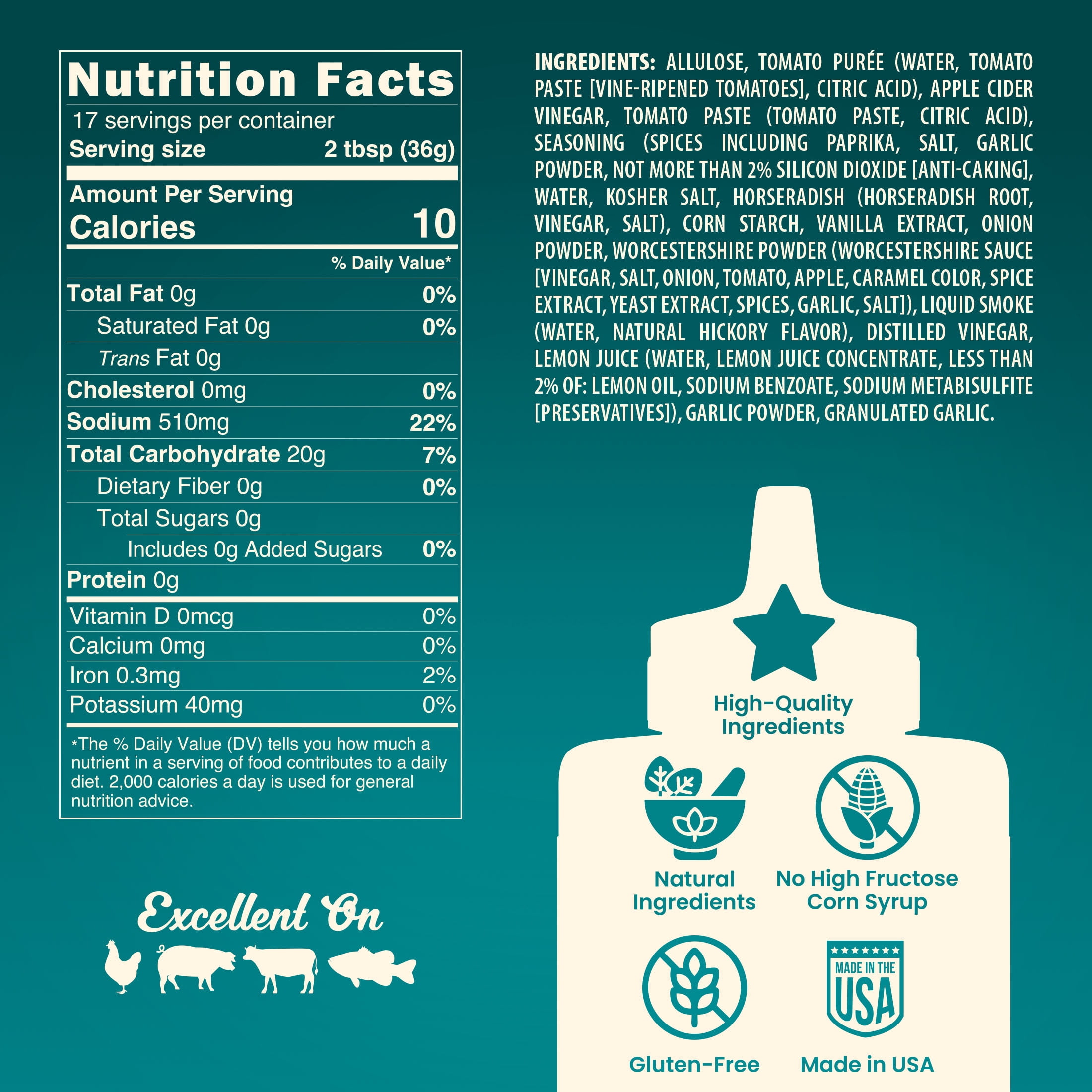 Sugar Free Champions' Blend BBQ Sauce, 22 oz