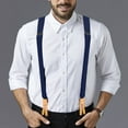 thumbnail image 7 of Buyless Fashion Button End Logger Work 2 Pack Suspenders for Men - 48" Adjustable Straps 1 1/4" - X Shape - 5125-2-Navy, 7 of 7