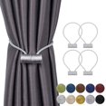 thumbnail image 1 of Magnetic Curtain Tiebacks Curtain Clips Rope Rear Curtain Holders Buckles Curtain Binder Curtain Holders for Home Decoration Cafe Office 4 Pieces Gray, 1 of 7