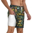 thumbnail image 3 of Goofa Colorful Hippie Printed Men's Swim Trunks Board Shorts Quick Dry Mens Swimming Trunks with Compression Liner,Breathable Fit Hawaii Beach Shorts-Large, 3 of 9