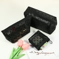 thumbnail image 7 of Vocoste 3 Pcs Heart Shape Print Mesh Makeup Bag Clear Makeup Pouch Mesh Bags with Zipper for Women Black, 7 of 7