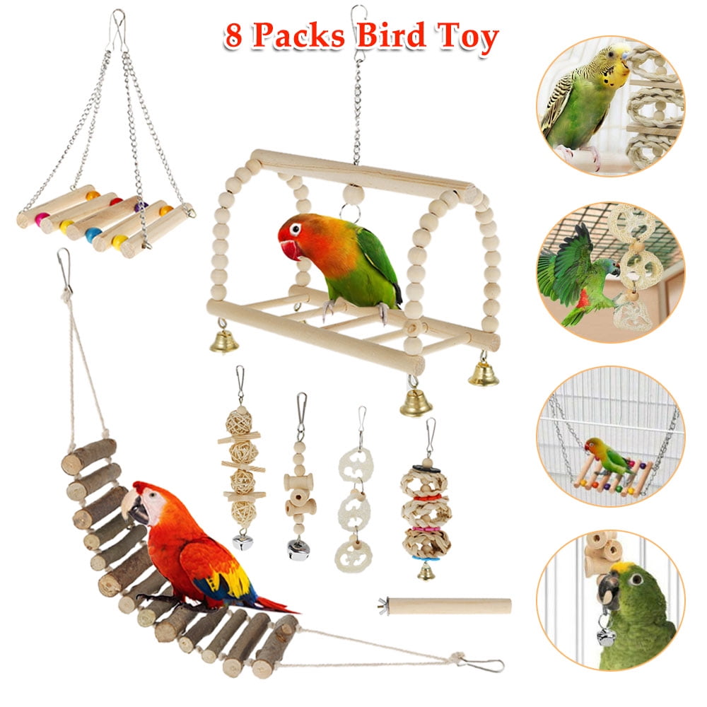 Pet Bird Parrot Swing Toys Foraging Toys Chew Bites for Parakeet 3 Types Super 