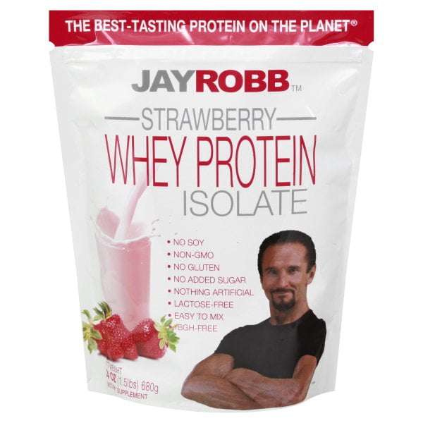 Jay Robb Whey Protein Isolate Powder Strawberry 1.5 lbs. Walmart