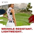 thumbnail image 4 of Yatta Golf Womens Standout Performance Sleeveless V-Neck Golf Polo Shirt (Birdie Dropper, XX-Large), 4 of 5
