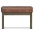 thumbnail image 6 of Simpli Home Milltown 27 inch Wide Solid Wood Contemporary Footstool Small Ottoman Bench in Distressed Saddle Brown, 6 of 12