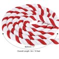 thumbnail image 2 of Unique Bargains 1Inch x 10Feet Natural Twisted Cotton Rope 3 Strand Tug of War Rope with Sealing Tape Red White, 2 of 6