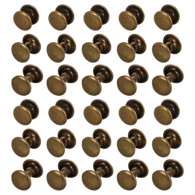KAKOWELY screw rivets 120 Sets Leather Rivets Double Cap Rivet Tubular Metal Studs with Setting Tool Kit for Leather Crafts Repairs Decoration0.31"X0.26"X0.13"