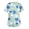 thumbnail image 5 of Fabrcox S-5XL Valentines Day Scrubs for Women Plus Size Love Heart Graphic Holiday Scrub Tops Women Stretchy V Neck Short Sleeve Nurses Working Uniforms with Pockets, 5 of 5