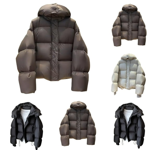 FRSASU Womens Zip Regular Jacket Casual Warm Coat Long Sleeved Solid Color Long Sleeved Hooded Cotton Coats Top White