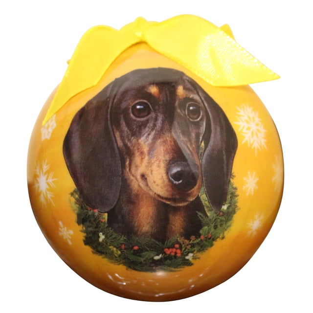 Adorno Navideño De Perro Salchicha Bola A Prueba De Roturas