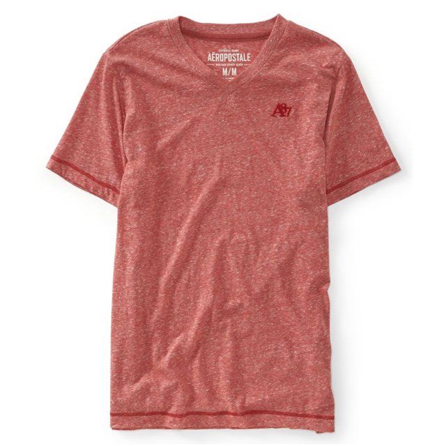 Aeropostale A87 - Camiseta con cuello en V para hombre, color rojo, extragrande Aeropostale Camiseta adornada