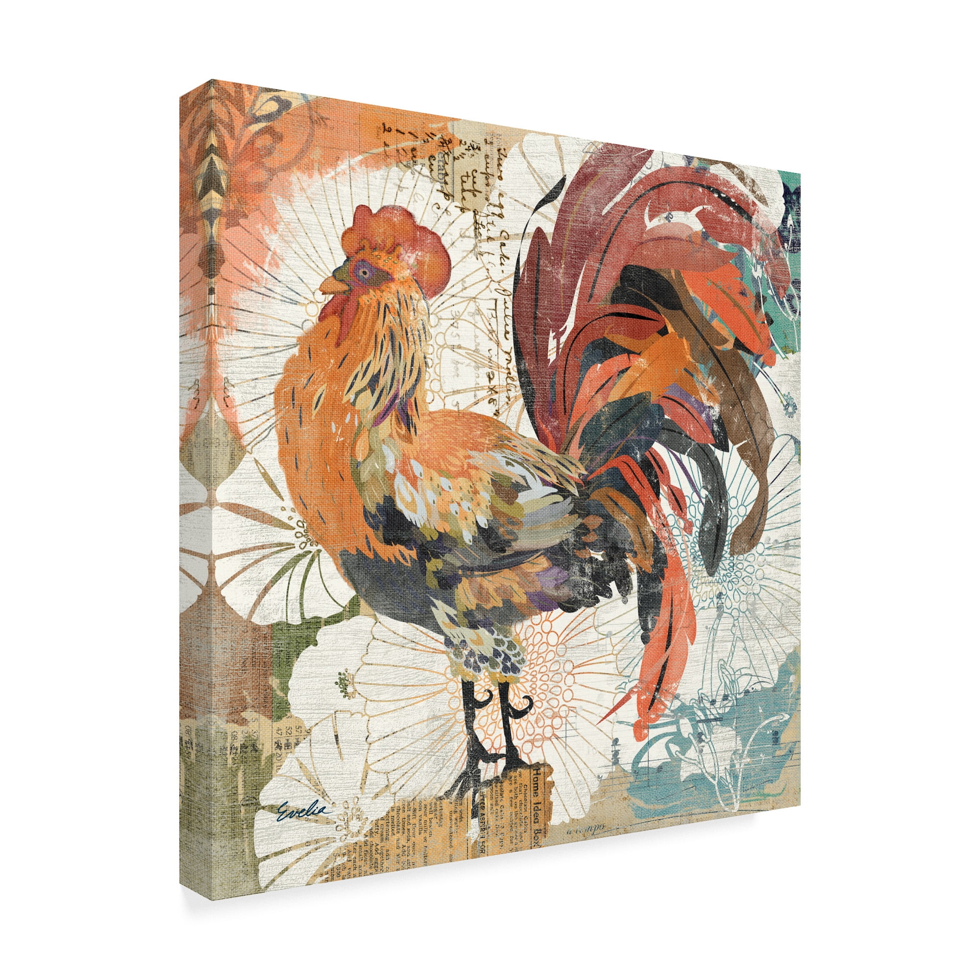 Trademark Fine Art 'Rooster Flair II' Canvas Art by Evelia Designs
