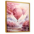 thumbnail image 2 of Designart "Pink Balloon'S Whimsical Spell I" Hot Air Balloon Floater Framed Wall Decor, 2 of 5